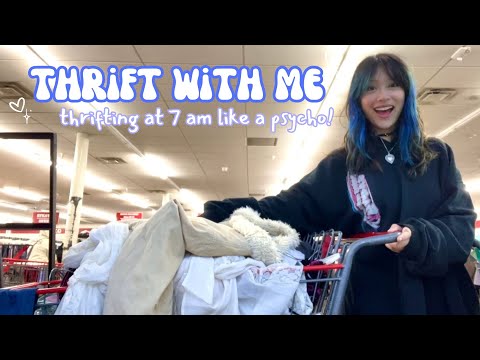 THRIFT WITH ME!! Y2K, vintage dresses, & more (+ try on)!
