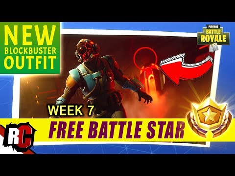 Secret Battle Star Location WEEK 7 | Fortnite (NEW Blockbuster Outfit - Blockbuster Loading Screen)