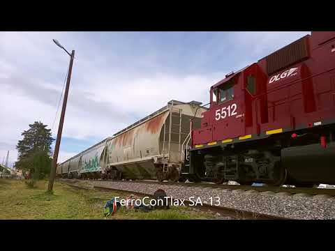 La FURX 5512 en un OMXTB pasando la S, en Muñoz Tlaxcala rumbo al sur. #fsrr #gmxt #train