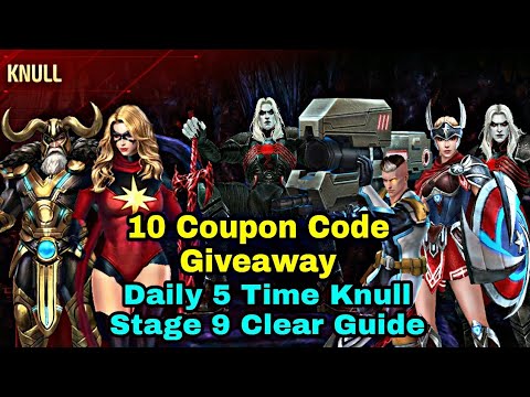 10 Coupon Code Giveaway| Daily 5 Times Knull Stage 9 Clear Guide - Marvel Future Fight