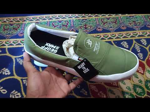 Unboxing Sepatu Geoff Max Meery Olive White Sneaker Geoff Original Slip On Geoff Max Official