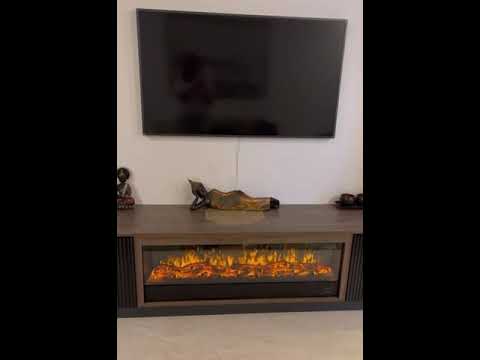 RVA Decorative Electric Fireplace 60 inches with Remote Matt Black without Heat (IMF-W-6016-3CR)