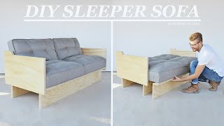 DIY Sleeper Sofa / Futon that Turns Into a Bed! | Modern Builds