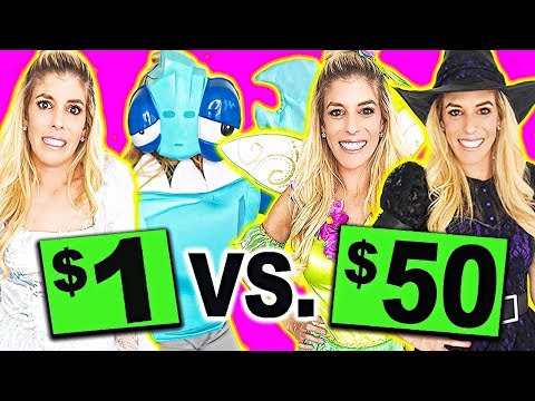 $1 vs $50 Halloween Costumes! (99 Cent Store Challenge) Video