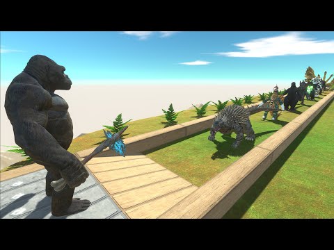 KING KONG VS GHIDORAH AND AVENGERS DEATH RUN - Animal Revolt Battle Simulator