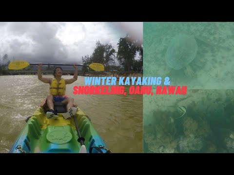 Winter kayaking & snorkeling in Kailua Beach, Popoia (Flat Island) & Lanikai Beach, Oahu, Hawaii