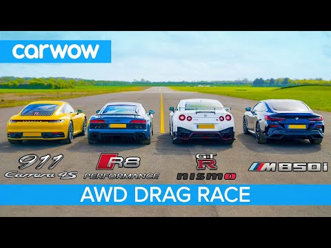 New 911 vs GT-R NISMO vs Audi R8 vs BMW M850i - DRAG RACE, ROLLING RACE & BRAKE TEST