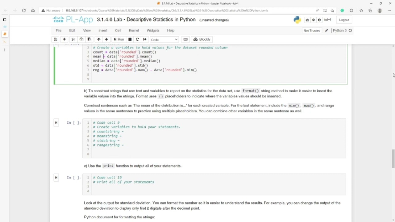 3.1.4.6 Lab - Descriptive Statistics in Python