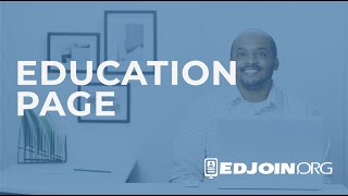 EDJOIN Application Process: Education Page