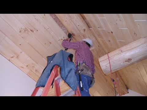 Building Luxury Log Cabin in Maine - 13. Interior Finish Work and Recreation Room Bar