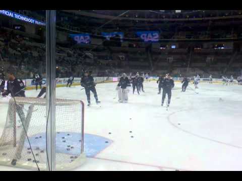 Sharks v Blackhawks. Warmup Feb 10 2012