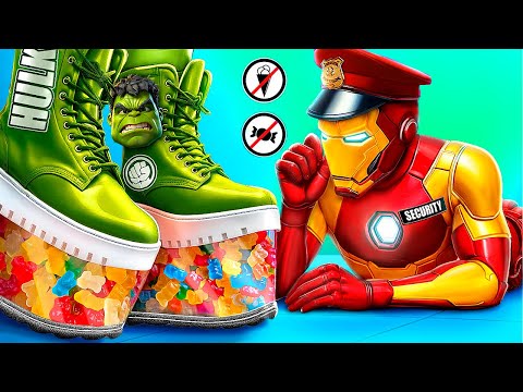 Fake Superheroes vs Real Superheroes! Easy Sneaking Into the Movies Challenge!