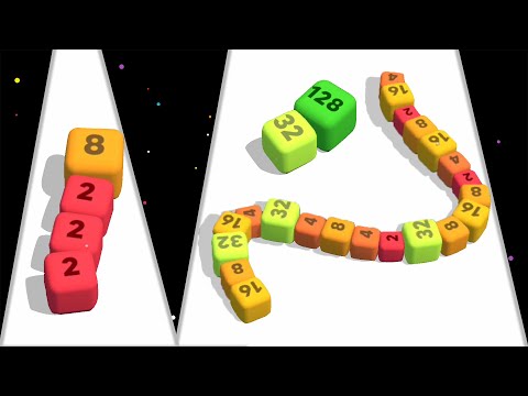 2048 Snake.io 3D (NEW GAME) Unlock Level 7 | Part 1 - 2048 Blocks Merge World Record