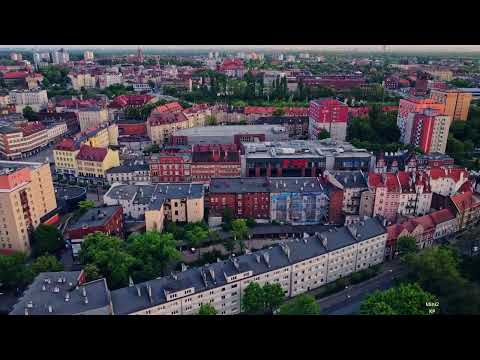 Zabrze z drona - Centrum z lotu ptaka