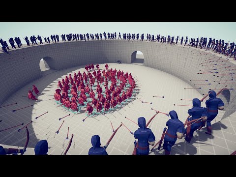 Massive Archer Arrow Rain vs Circular Shield Formation - TABS | Totally Accurate Battle Simulator