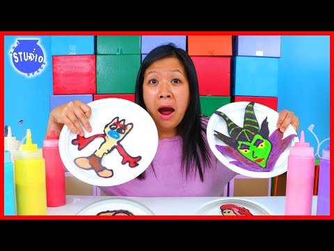 DISNEY PANCAKE ART CHALLENGE! Learn How To Do DIY Pancake Art