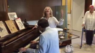 Hayley Mills and Richard Sherman reprise Let&#39;s Get Together in Walt Disney&#39;s Office