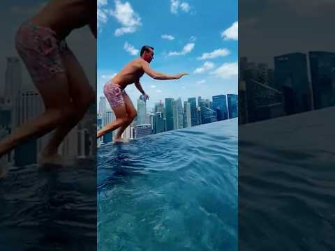 What happens if you fall from an infinity pool?😨🌊