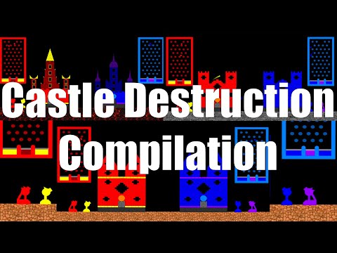 Castle Destruction Compilation Marble Race in Algodoo