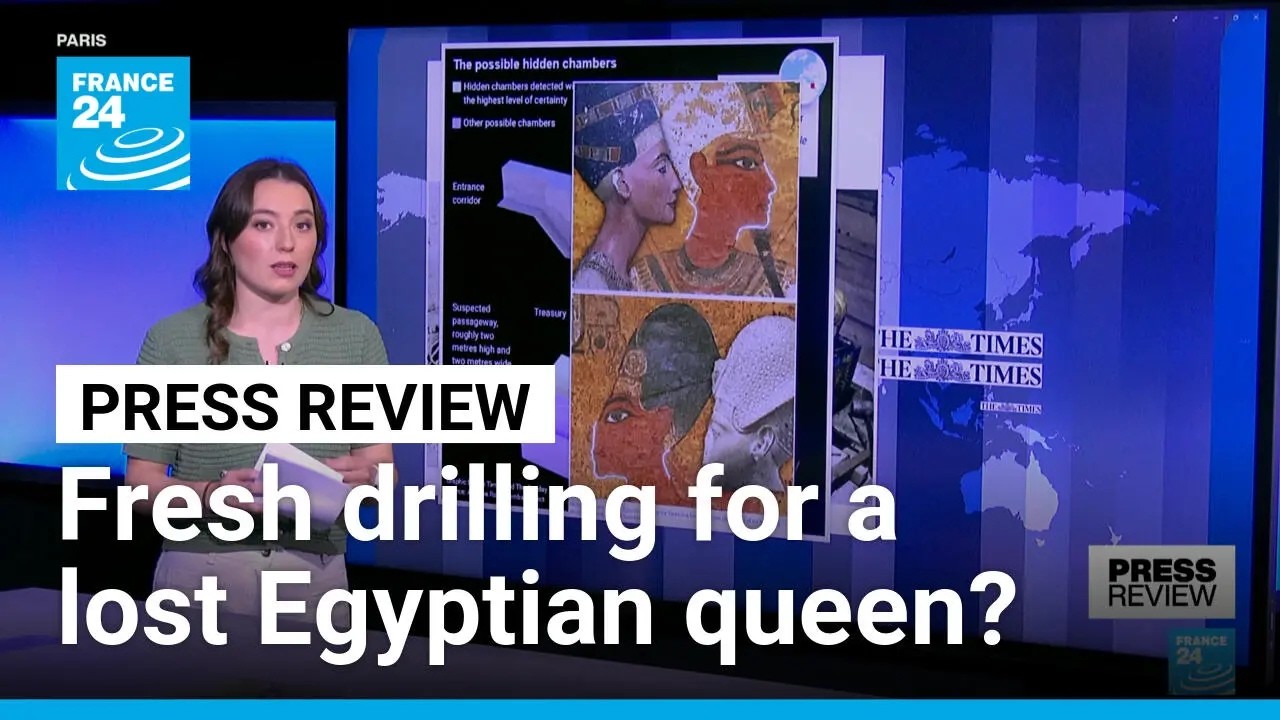Archaeologists drill for Queen Nefertiti's remains behind Tutankhamun's tomb in Egypt