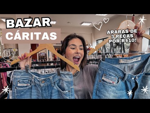 BAZAR CÁRITAS | melhores bazares de São Paulo | arara com 3 peças por R$10 e muitas marcas legais!