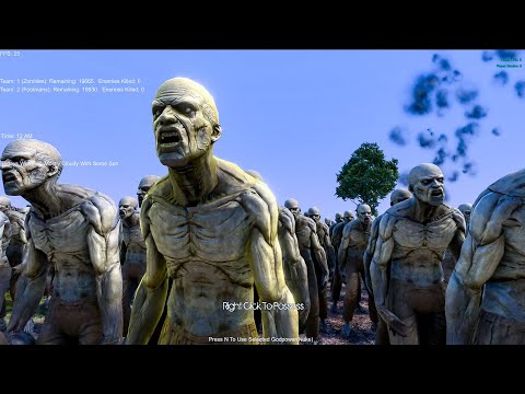 20000 ZOMBIES VS 20000 FOOTMANS - Ultimate Epic Battle Simulator 2 UEBS2