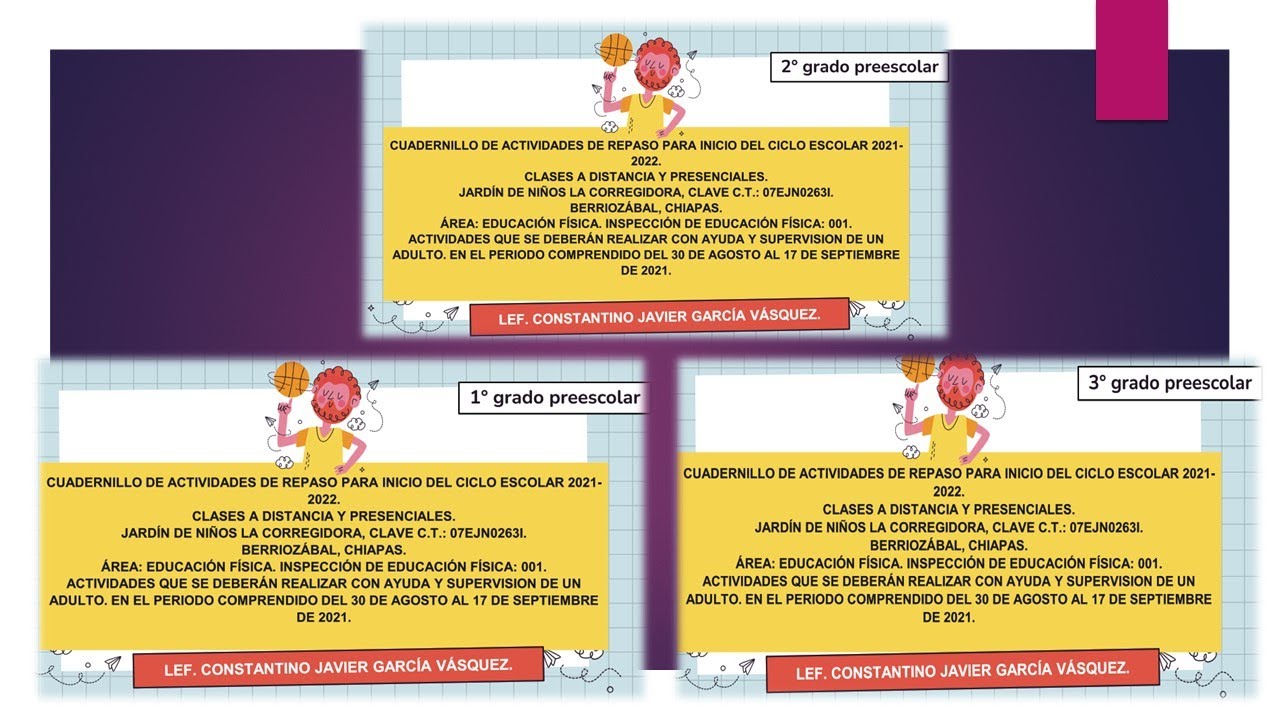 Cuadernillos de repaso E F  preescolar 21 22