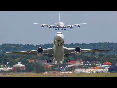 FARNBOROUGH AIR SHOW HIGHLIGHTS - 60 MINUTES pure Airshow aviation of 2016-2018 - Airbus A380  (4K)