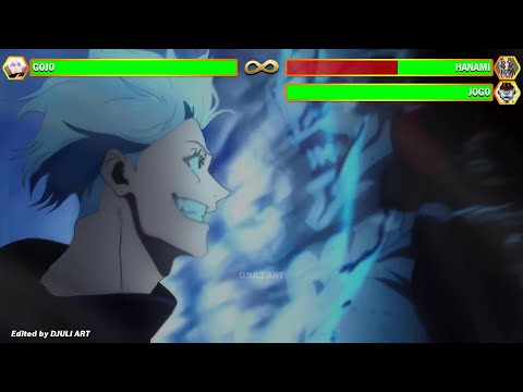 Gojo vs Jogo and Hanami, Choso WITH HEALTHBARS | Jujutsu Kaisen Season 2