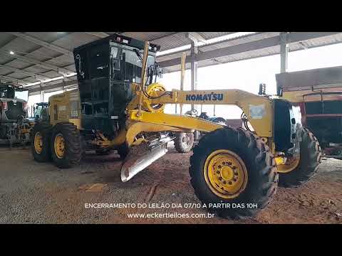 MOTONIVELADORA KOMATSU GD 555 - 3C ANO: 2014 À VENDA EM LEILÃO ONLINE DA PREFEITURA DE SERRA ALTA/SC