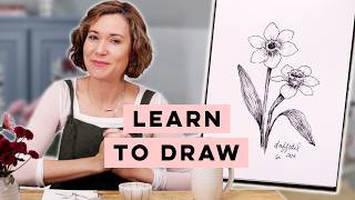 How to Draw Flowers | Step-By-Step Daffodil Tutorial