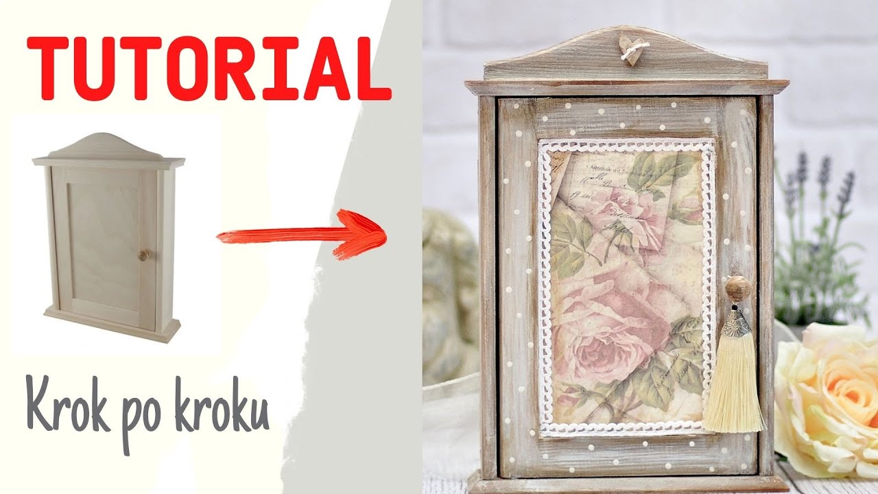 Decoupage szafka na klucze - DIY tutorial