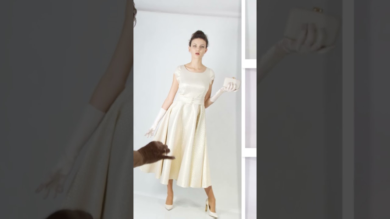 De Marco sukienki do ślubu cywilnego dla 40-latki. Ekskluzywne suknie retro od projektanta