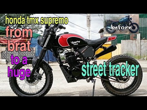 honda tmx supremo 150 from a brat to a huge street tracker #tracker #scrambler #custom #modified