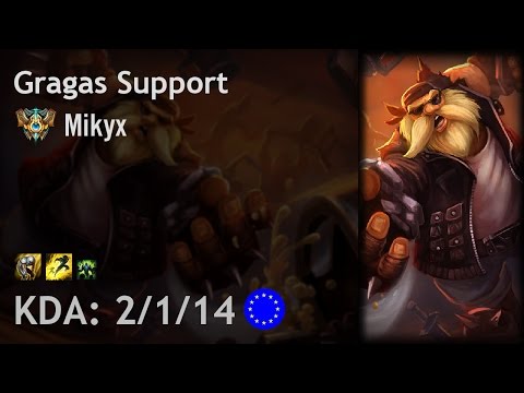Gragas Support vs Thresh - Mikyx - EUW Challenger Patch 7.9
