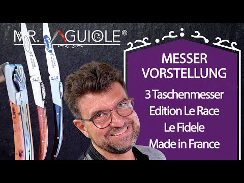 3 Pocket Knives Edition Le Race by Le Fidele, handmade in France