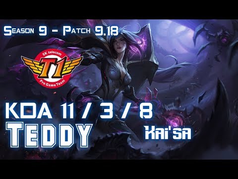 SKT T1 Teddy KAI'SA vs XAYAH ADC - Patch 9.18 KR Ranked