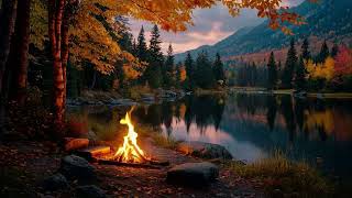 This Campfire Puts Everyone to Sleep | Relaxing Autumn Lake Night Ambience