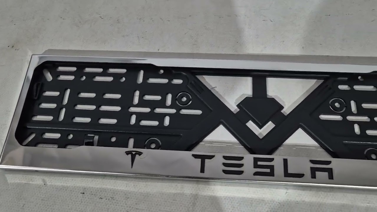 Tesla Рамка Номерного Знака Хром (1 шт, Нержавеющая Сталь) Video 1