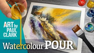 How to Paint a Landscape in Watercolour using the Pour Technique