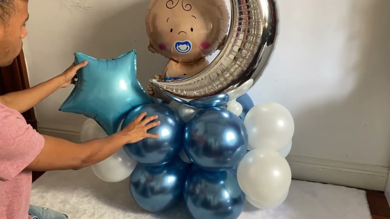BOUQUET DE GLOBOS PARA NACIMIENTO DE BEBÉ O BABY SHOWER / Decoracion con Globos baby boy