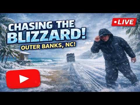 🔴LIVE CHASING--North Carolina Blizzard from the Outer Banks