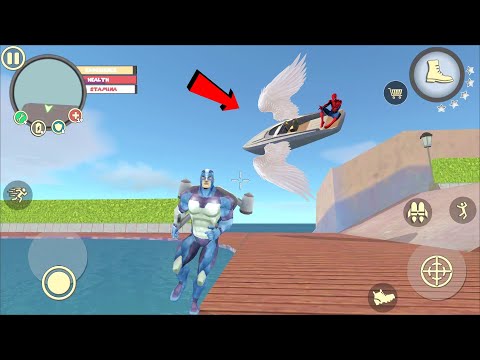Rope Hero: Vice Town (Boat Fly into the Air) Rope Hero with Jetpack [Boat Fly into the River] - HD