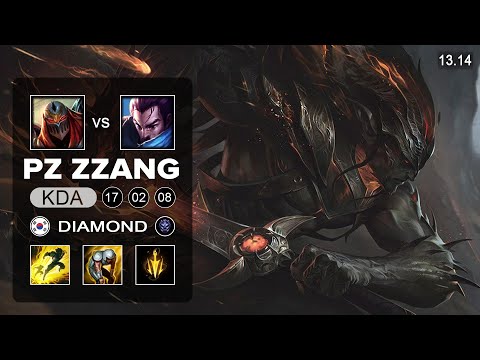 Pz ZZang Yasuo vs Zed Mid - KR Diamond - Patch 13.14 Season 13