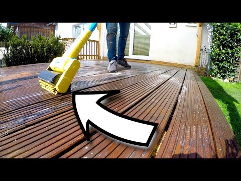 Removing graying, cleaning and painting a wooden terrace (without a pressure washer) | MrHandwerk