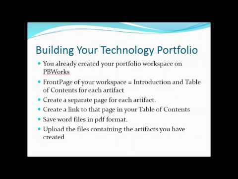 Creating your final portfolio