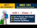 MEC 101 Microeconomics Analysis Unit 1 Class 1 Theory Of Consumer Behaviour Cardinal Theory