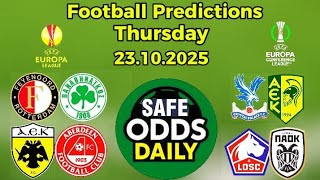 FOOTBALL PREDICTIONS TODAY 23/10/2025 SOCCER PREDICTIONS TODAY | BETTING TIPS, #footballpredictions