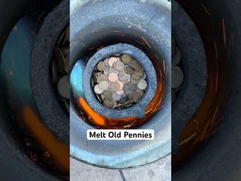 Melting Old Pennies to Make Bismuth Bronze #coins #forge #bronze