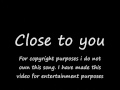 Close to you - Sam Milby with lyrics